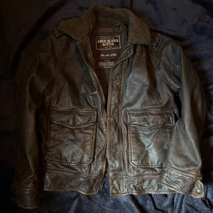 Abercrombie & Fitch ROLLINS JACKET Giacca Moto Pelle Taglia L 2507TY - Foto 1 di 10