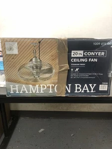 Hampton Bay SFZ-500-1 Conyer 20" Indoor/Outdoor 3-Speed Fan Silver w/ Hanging Ho - Picture 1 of 2