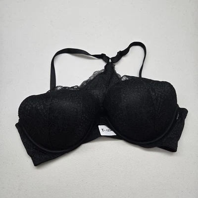 PINK Women Bra 36D Black Date Push Up Underwired Lace Front Closure - Image 1 of 4