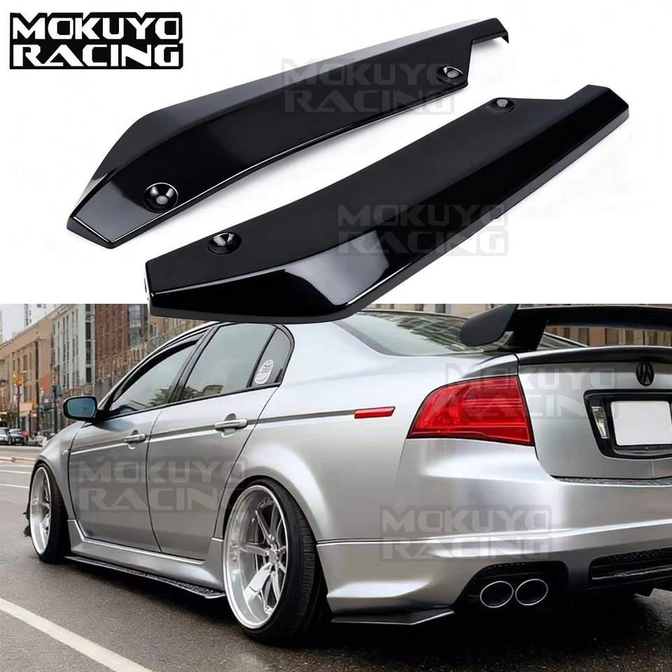 2X Glossy Black Car Accessories Rear Bumper Extensions Spats Apron  For Acura TL Foto 1 de 4