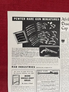 Pubblicità Stampa Vintage 1959 RAB Industries Pistola Peltro Miniature Pubblicità - Foto 1 di 3
