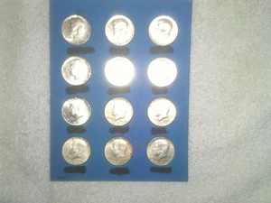 12 Kennedy half dollars 40% silver 1965-69 mixed - Picture 1 of 2