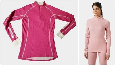 Helly Hansen Lifa Merino Women’s Half-Zip Thermal Long Sleeve Top  Size L, Pink - Image 1 of 4