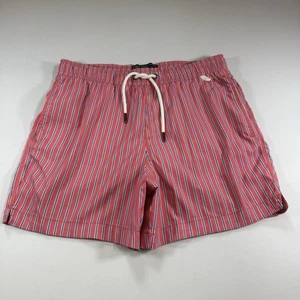 Abercrombie 5” Inseam Stripe Nautical Swim Beach Trunk Shorts - Red Mns XS - Picture 1 of 11