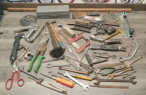 Vintage Junk Drawer Tool Box Clean Out Box Of Mixed Tools  - Picture 1 of 13