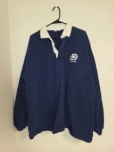 Vintage Barbarian Rugby Shirt 3XL Scotland Embroidered Navy Blue  - Bild 1 von 4