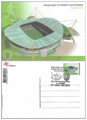 Lisbon Portugal New Football Soccer Stadium Sporting FDC Stationery Card 2003 - Image 1 of 3