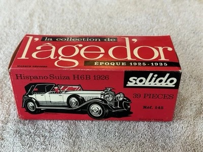 Solido.France Hispano Suiza H6B 1926 6 Cyl Yellow Diecast Model Car in Box - Image 1 of 4