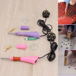 Hot Fix Iron-on Applicator Wand Heat Gun for Rhinestone Crystal Gem Tool 7 Tip - Picture 1 of 13