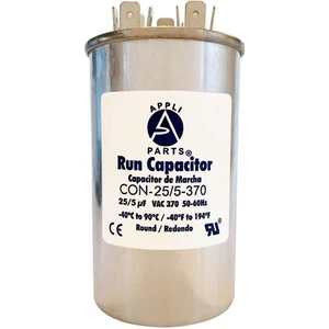 Appli Parts Dual Run Capacitor for ac 25+5 Mfd uF (microfarads) 370VAC CBB65 Rou - Picture 1 of 8
