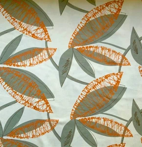 Vtg Fabric IKEA Mid Century Modern Print Hopsack Weave 5 yd x 59 Heavy Synthetic - Picture 1 of 8