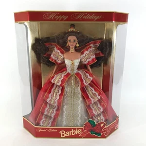 Barbie vintage Mattel 1997 Happy Holidays edición especial mal impresa ojos verdes - Imagen 1 de 11