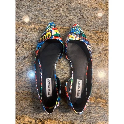 Steve Madden Elusiong Graffiti Estampado Punta Plana Mujer Talla 8.5 Colorido Foto 1 de 3