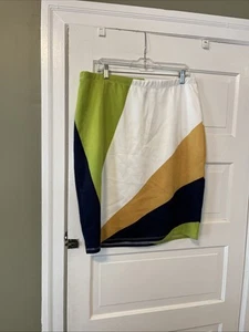 Ashley Stewart Diagonals stretch straigt Skirt NWT Size 18/20 Retro Mod Cute (L4 - Picture 1 of 4
