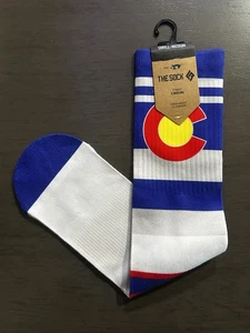 CALCETINES BANDERA COLORADO LONE ROCK ROJO BLANCO AZUL Talla S-M 6-8.5 UNISEX - Imagen 1 de 4