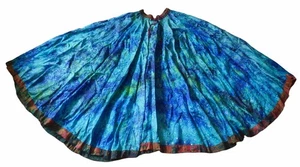 Nepal Recycled Sari Full Circle Long Hippy Boho Sequin Festival Skirt - One Size - Picture 1 of 7
