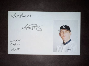 Matt Barnes, RED SOX (2014 Debut) SIGNED 3x5 Index Card (HS) - Picture 1 of 1