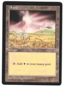 MTG Mirage MIR Plains #333 Vintage Tom Wanerstrand Zebra Artwork Unplayed NM - Picture 1 of 2