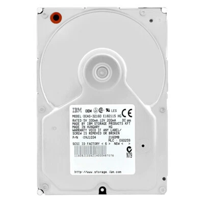 Disco rígido IBM DCAS-32160 2.1GB 50-PIN 5400RPM 3.5" polegadas 09J1034 - Imagem 1 de 4