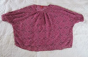 Ella Moss Girls Top Size 12 Pink Floral Print Semi Sheer Dolman Boho  - Picture 1 of 5