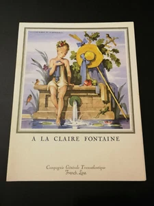 Menu paquebot FRANCE ♦ FRENCH LINE CGT ♦ 1974 à la Claire Fontaine par MERCIER - Imagen 1 de 3