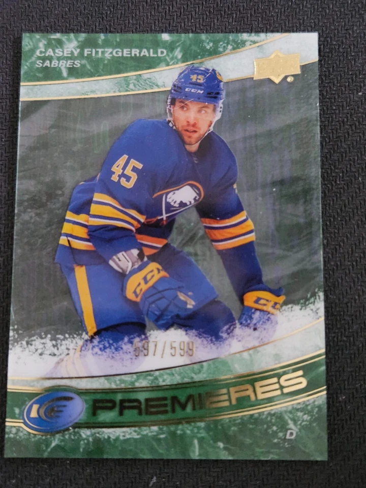 2022-23 Upper Deck Ice CASEY FITZGERALD #156 #ed 597/599 GREEN Rookie PREMIERES - Image 1 of 1
