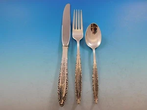 Floral Lace by Lunt Sterling Silver Flatware Set for 8 Service 24 Pieces - Picture 1 of 4