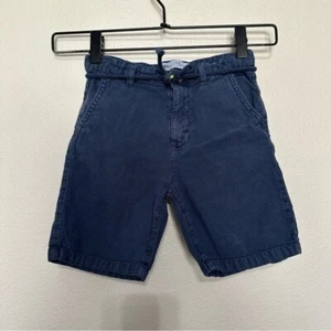 Zara boys Bermuda blue summer shorts rope belt size 6 - Picture 1 of 4