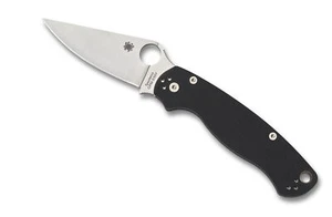 Spyderco Para 2 Folding Knife 3.42" S45VN Satin Plain Blade, Black G10 W/ Clip - Picture 1 of 3