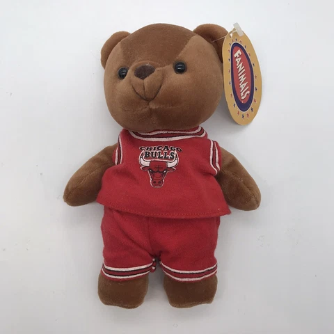 Fanimals Chicago Bulls 8" Bean Bag Plush Play by Play 1997 Basketball Teddy Bear Cover