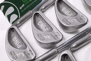 Ping Karsten II Irons / 3-9+SW / Black Dot / Stiff Flex Ping Kartsen Steel - Picture 1 of 7