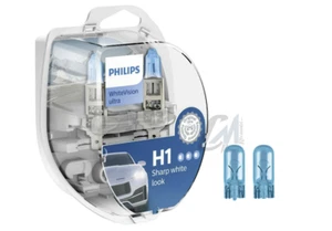 LAMPADE AUTO PHILIPS WHITE VISION ULTRA 12V H1 3700K 12258WVUSM + LUCI POSIZIONE - Imagen 1 de 4