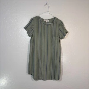 Cloth and Stone Dress Womens Large Button Back Green Short Sleeve Tee Midi BOHO - Picture 1 of 5
