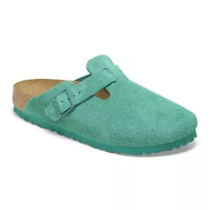 Zuecos digitales verdes BIRKENSTOCK BOSTON GAMUZA CUERO nuevos - Imagen 1 de 8