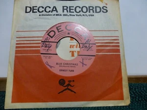 ERNEST TUBB BLUE CHRISTMAS & WHITE CHRISTMAS. NEAR MINT PROMO 45 - Picture 1 of 1