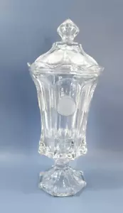 Fostoria Clear Glass Coin Medallion 13 Inch Footed Urn Apothecary Jar Vintage - Picture 1 of 10