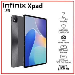 (LTE) Infinix Xpad GREY 8GB+256GB Octa Core Fast Charge Android PC Tablet - Picture 1 of 6