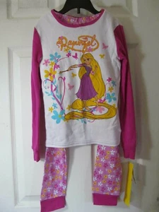 NWT GIRLS DISNEY TANGLED RAPUNZEL 2 pc LONG SLEEVE LEGGINGS SLEEPWEAR Purple - Picture 1 of 7