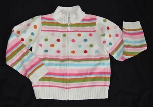 Gymboree CUPCAKE CUTIE sweet Stripes Dots Cardigan Sweater w/Zipper NWT 6 7 8 9 - Picture 1 of 3
