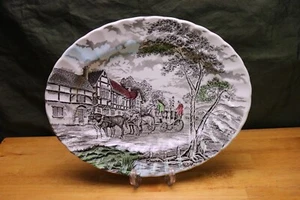 Myott Staffordshire ROYAL MAIL Red Roof White Multi-color Oval Platter Swirl - Picture 1 of 6