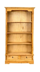 CHIMI SOLID MAHOGANY TIMBER BOOKCASE BOOKSHELF NATURAL TIMBER FINISH 3 SHELVES - Picture 1 of 2