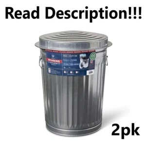 Behrens 1211K Galvanized Steel Trash Can 20 gallon - COME WITHOUT LIDS! - 2pack - Picture 1 of 7
