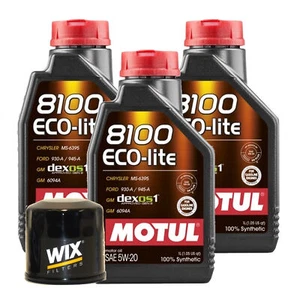 3L Motul 8100 ECO-LITE 5W20 Wix Filter Motor Oil Change Kit API SP-RC - Picture 1 of 1