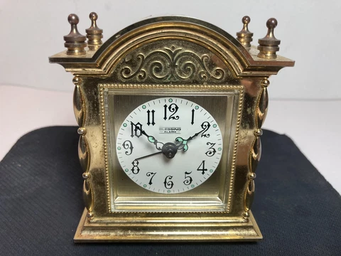 Vintage Blessing Brass Wind Up Alarm Clock West Germany 4” Cover