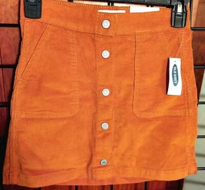 Girls Old Navy Corduroy Skirt Size 8 Rust Button Front Pockets NWT - Picture 1 of 6