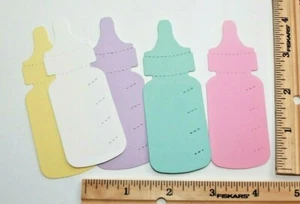 🩵10 baby bottle cardstock paper die cut embellishments - Picture 1 of 13