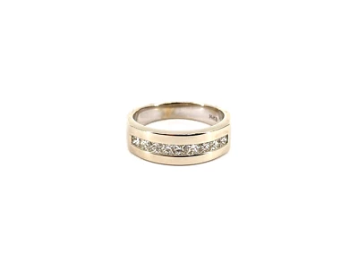 Anillo de diamantes de oro blanco de 14 quilates de 6,68 gramos para hombre talla 7,5, 50 pts tw Foto 1 de 4