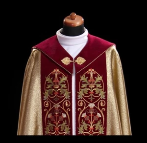 Gold Brocate   Cope and matching Stole Vestment - Picture 1 of 4