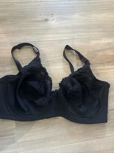 Delta Burke Bra Size 40D Lace Unlined Underwire Black 2724-49 Polyester Spandex - Picture 1 of 18