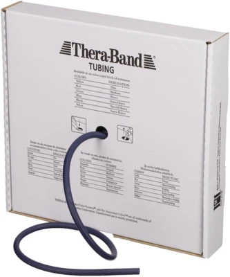 Tubos de resistência THERABAND, tubo elástico de látex profissional azul completo  - Imagem 1 de 4